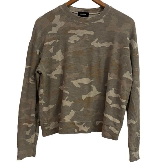 Monrow Camo Crewneck Pullover Sweatshirt Sweater XS - Picture 1 of 6